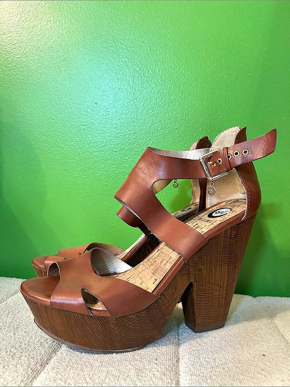 GUESS by Marciano Brown Platform Heels | Size 9.5 | Y2K Boho